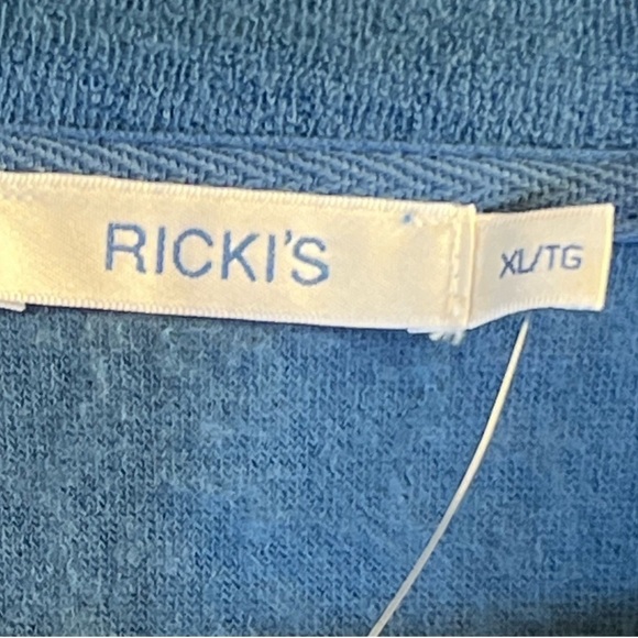 Ricki's Women's Sweatshirt XL Blue Terry Half Zip Kangaroo Pocket - Picture 7 of 14